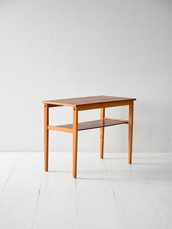 Image 1 of Tavolino da caffè vintage scandinavo anni '50 in faggio e teak