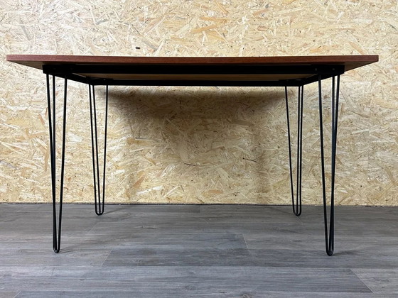 Image 1 of 60er 70er Jahre Teak & Metall Esstisch Dining Table Danish Modern Design Denmark