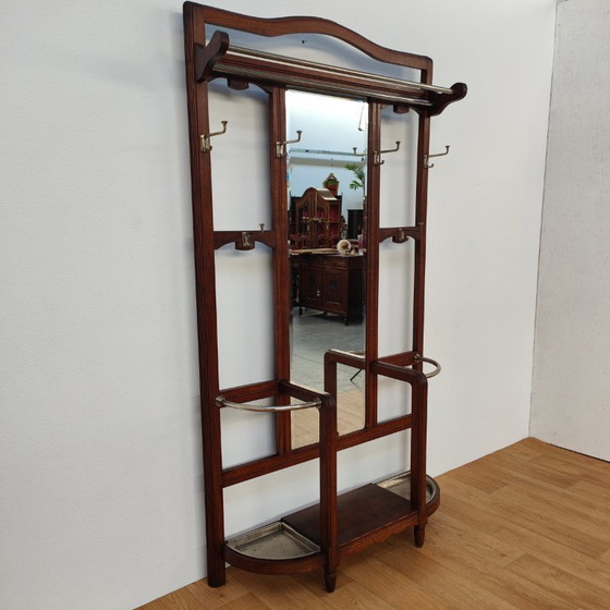 Image 1 of Antique Art Nouveau standing coat rack, hall furniture