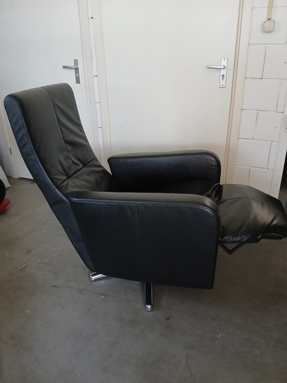Image 1 of fauteuil inclinable confortable en cuir noir