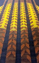 Tappeto kilim dal design vintage in lana Maria Janowska (Zachód) tramonto (arte polacca)