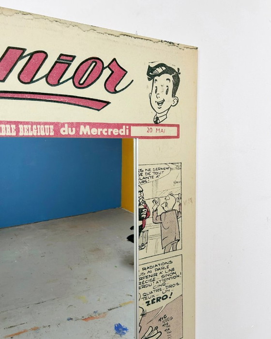 Image 1 of Vintage “Junior” spiegel – retro stripboekstijl