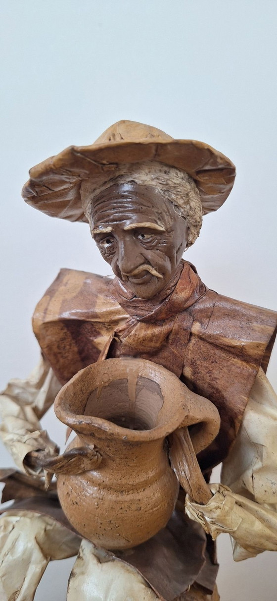 Figura de Papel Maché Hombre con Jarra, Esculturas, Cerámica, Beige (foto 4 de 7)
