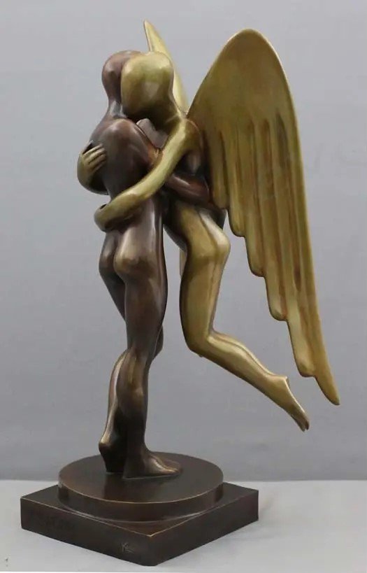 Image 1 of Kostabi, Mark - Abbraccio divino - Scultura in bronzo - firmata a mano