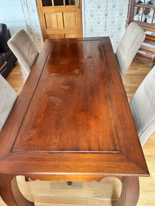 Solid cherry wood dining table 200x90 cm