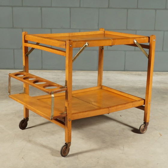 Vintage trolley – serving trolley – bar trolley – 1960s – Bar carts, Brass, Wood (photo 14 of 15)
