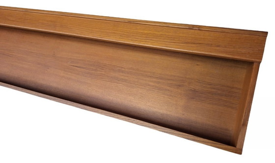 Image 1 of Credenza galleggiante extra lunga / Scaffale a muro in teak 210 cm, Danimarca anni '60