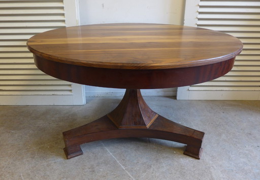 table à manger empire ronde antique en acajou