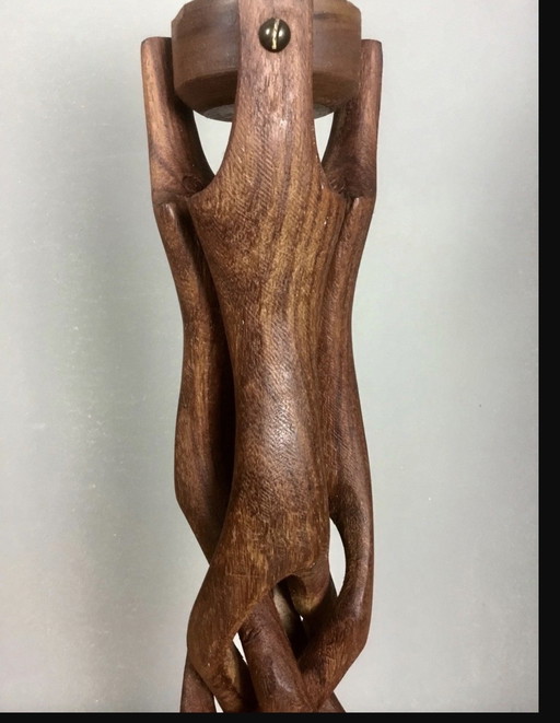 Danisch design teakhouten lamp 