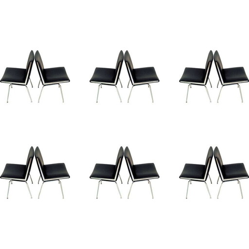 Set of 12 "Airport" lounge chairs by Hans J. Wegner from A.P. Stolen, 1960s