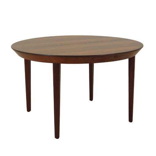 Round rosewood table, Danish design, 1960s, manufacturer: Gudme Møbelfabrik, designer: Ole Hald