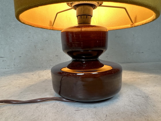 Image 1 of Vintage Ceramic Table Lamp - Brown/Yellow