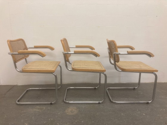 3 X Vintage Cesca Breuer – Merk onbekend, Eetkamerstoelen, Wood, Rattan (photo 7 of 17)
