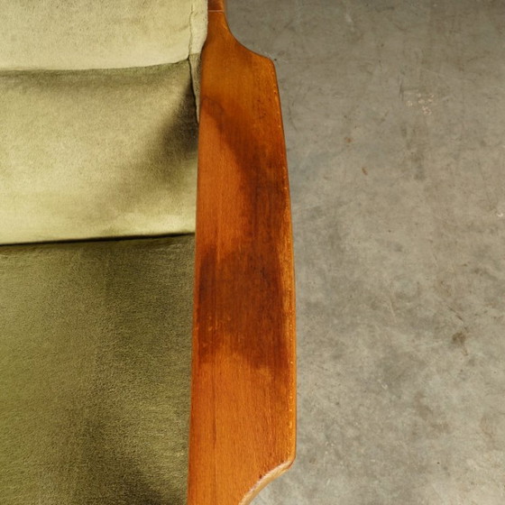 Image 1 of Vintage Deense zithoek/zitgroep – notenhout – jaren 60/70