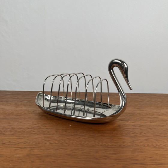 Image 1 of Bicchiere da toast a forma di anatra placcato in argento, 1970