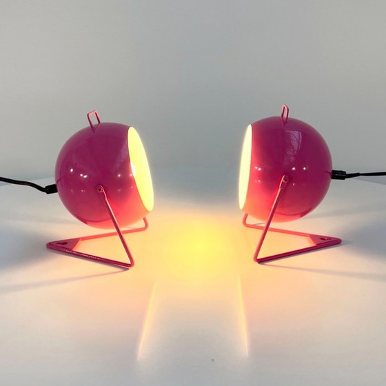 Image 1 of Coppia di lampade da tavolo o da parete Pink Eye, anni '70