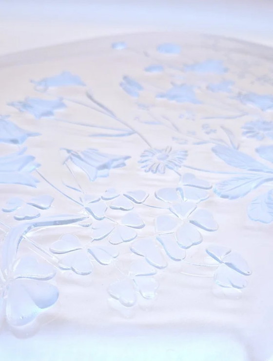 Image 1 of Savoir Vivre Crystal Tray Floral Design - vintage