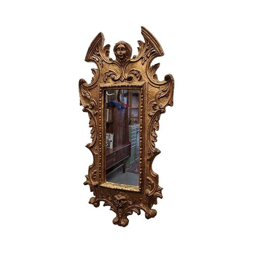 Italian Baroque style gilded mirror, 1950s