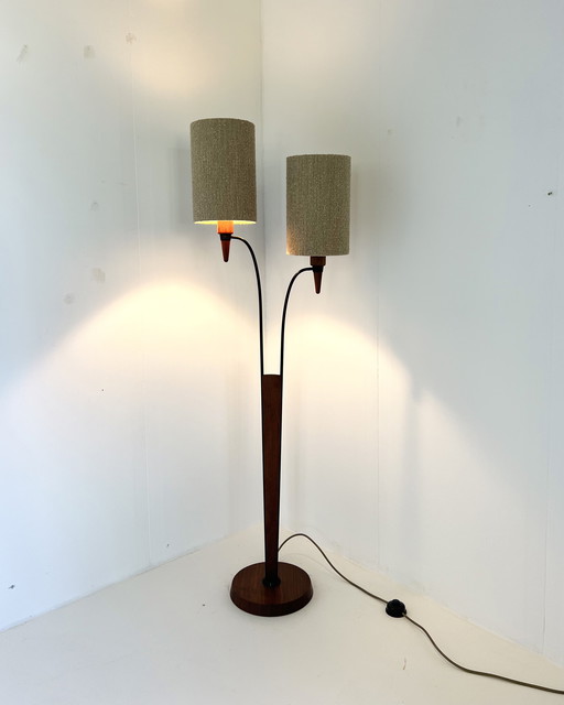Vintage Teakhouten Vloerlamp ‘60