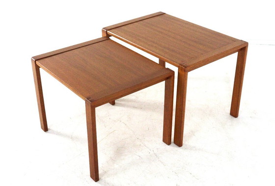Image 1 of Set van 2 nesting tables bijzettafels Deens vintage