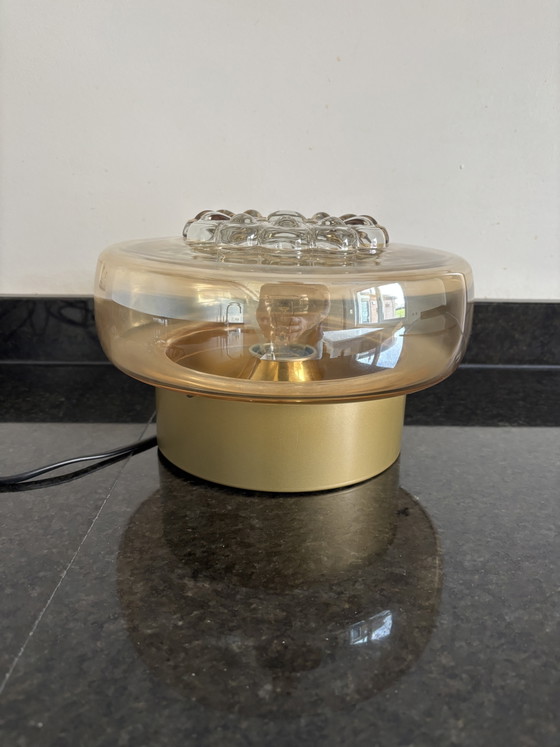 Lampada da tavolo / plafoniera in vetro Vintage RZB anni '70 Space Age – Rudolf Zimmermann Bamberg, Applique (photo 5 of 8)