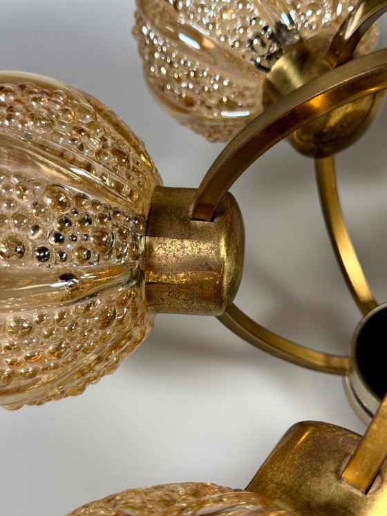 Image 1 of Lámpara de araña Sputnik de 6 luces, años 60/70, diseño de cristal Kaiser Leuchten