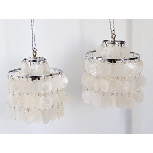 Chandelier vintage en nacre - années 1960