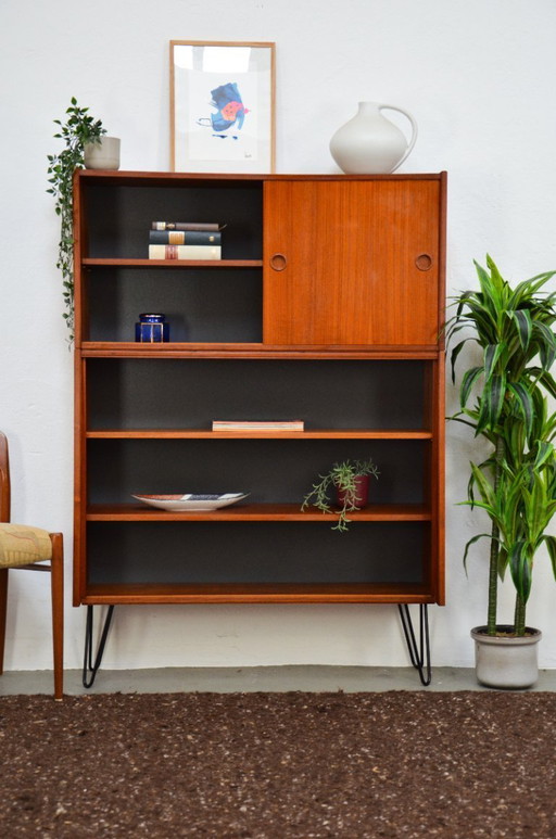 Vintage open bookcase, teak chest of drawers, mid-century sideboard, retro
