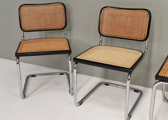 Set di 4 sedie Cesca modello B32 di Marcel Breuer – Italia, anni '70 – Gavina, Sedie da pranzo, Rattan (photo 4 of 15)