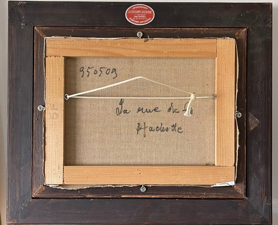 Urbain Huchet (1930–2014) — La Rue de la Huchette, París, Óleo sobre Lienzo en un Marco Montparnasse (photo 9 of 11)