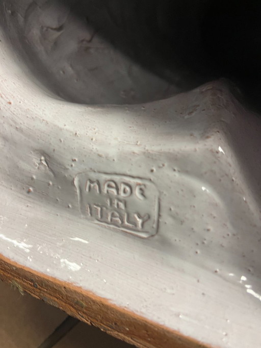 Pair of Italian Glazed Terracotta Leopard Figures, 1960s