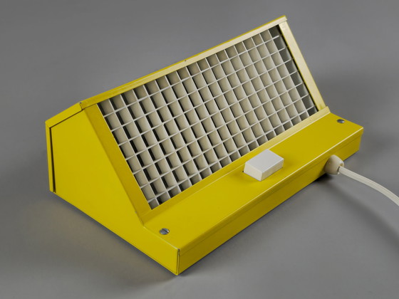 Image 1 of 1970s Vintage ELIDUS Type 9000 Yellow Metal Wall Light With Perforated Plastic Grid by Björn Svensson.