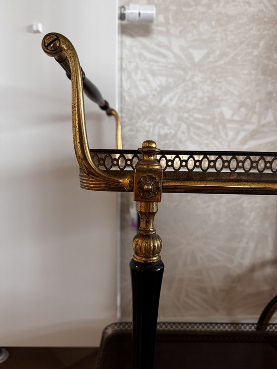 Image 1 of Drankentrolley / Serveerwagen Antiek Wood and Brass Empire