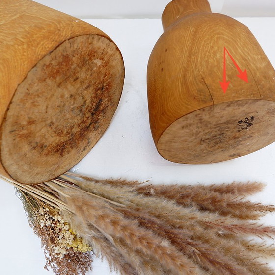 Image 1 of Coppia di vasi decorativi vintage in legno di paulownia