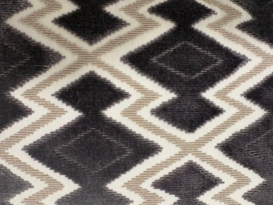 Exklusive Dekokissen mit geometrischem Muster im Set, Samt, Beige (Foto 2 von 5)