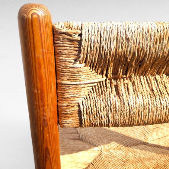 Paar Vintage Design Grenen En Biezen Stoelen, Jaren 70 – Eetkamerstoelen, Wicker (photo 18 of 18)