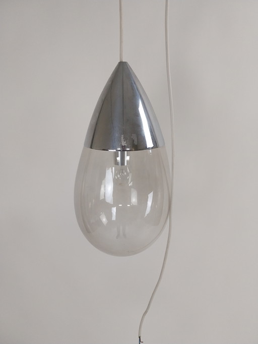 1 x Glashütte Limburg Tropfen- oder Teardrop-Hängeleuchte 1970s
