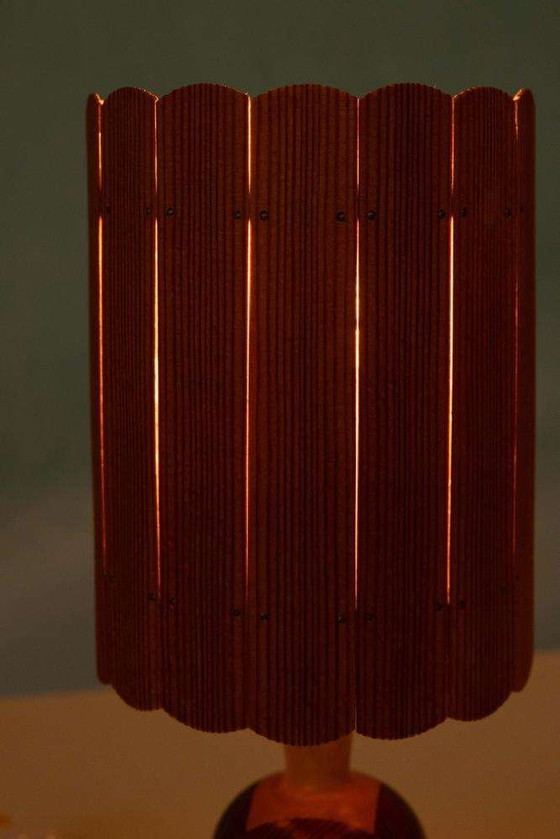 Image 1 of Lampadaire vintage en bois, lampe de table en pin Japandi 1960s