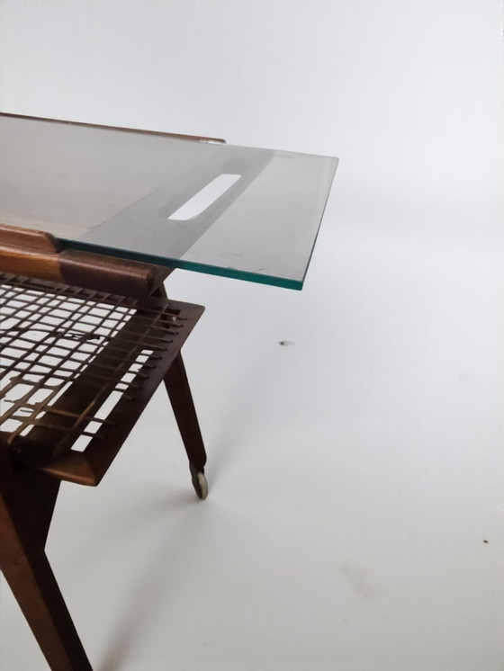 Image 1 of Teak side table, serving trolley, bar trolley, side table, Johannes Andersen, 1970s