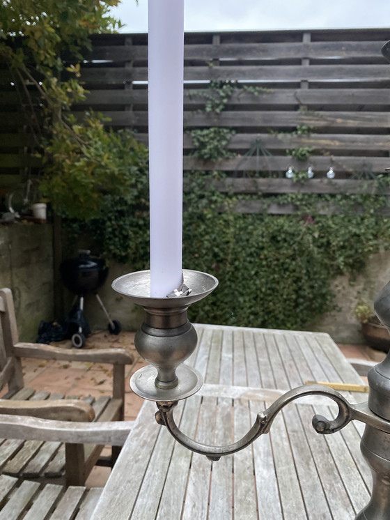 Image 1 of Grande candeliere Mid Century in latta pura