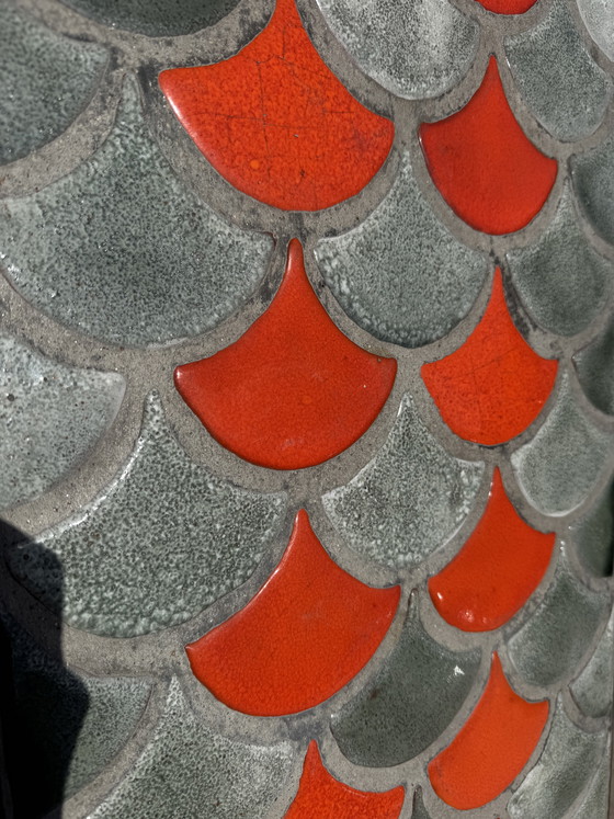 Image 1 of 1950s ceramic coffee table with scale pattern