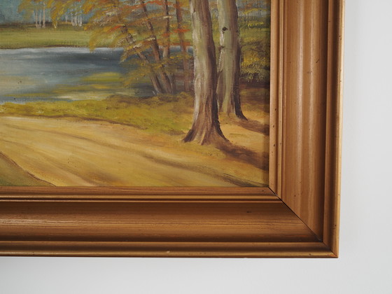 Image 1 of Peinture "Deux bouleaux près de l'étang", design scandinave, années 1970