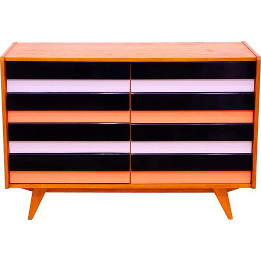 Vintage U-458 chest of drawers in beech wood and plywood by Jiri Jiroutek for Interier Praha, Czechoslovakia 1960