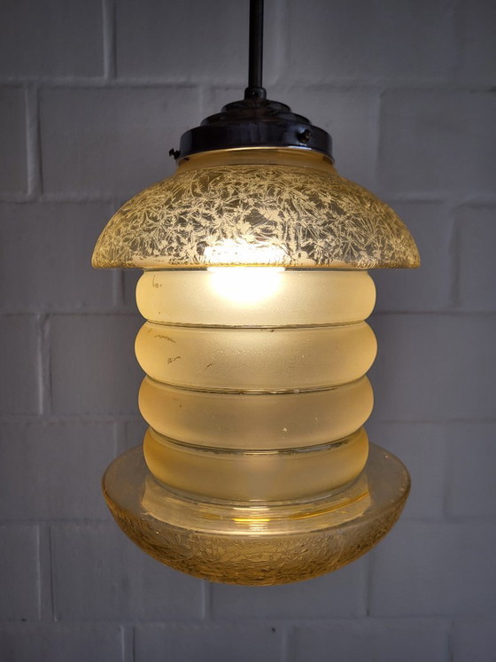 Lampada a sospensione in vetro uranio o annagreen, modello raro, Art Déco – Lampade a sospensione, Glass (photo 4 of 12)