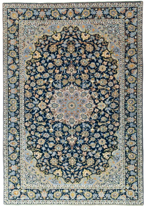 Image 1 of Tapis d'orient Isfahan liège noué à la main - 344 x 237 cm