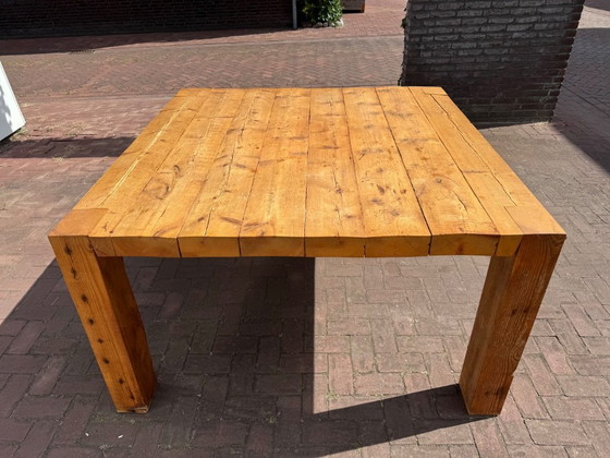 Image 1 of Large robust industrial dining table 140 x 140 cm