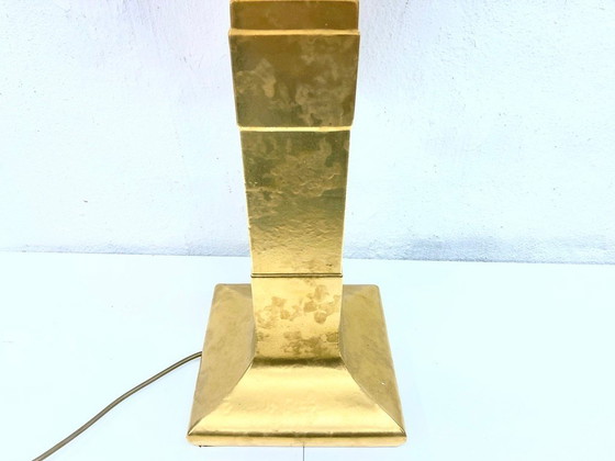 Image 1 of Floor lamp or table lamp with gilded ceramic base Hollywood Regency 60s 70s