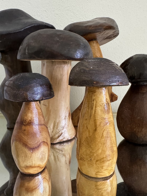 Image 1 of Decoratieve houten paddenstoelen