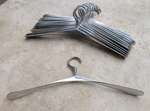 12 Aluminum Art Nouveau Clothes Hangers