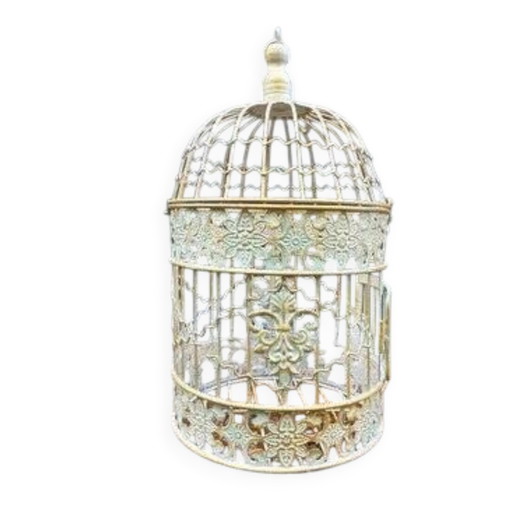 Classic roung wrought iron bird cage small